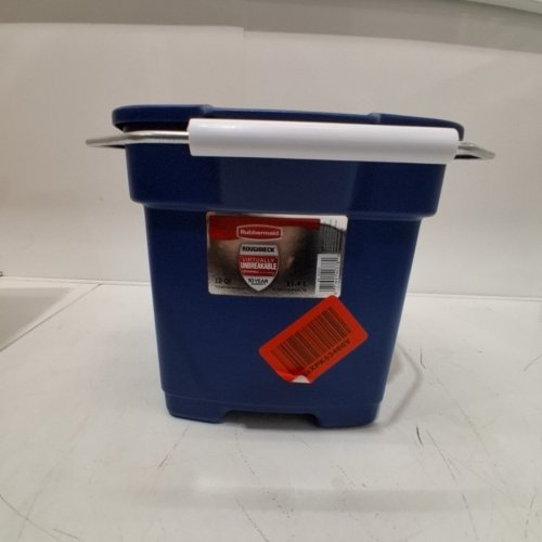 RUBBERMAID ROUGHNECK STURDY SQUARE PAIL BUCKET WITH DURABLE GRIP HANDLE - 12QT - NAVY BLUE image 2