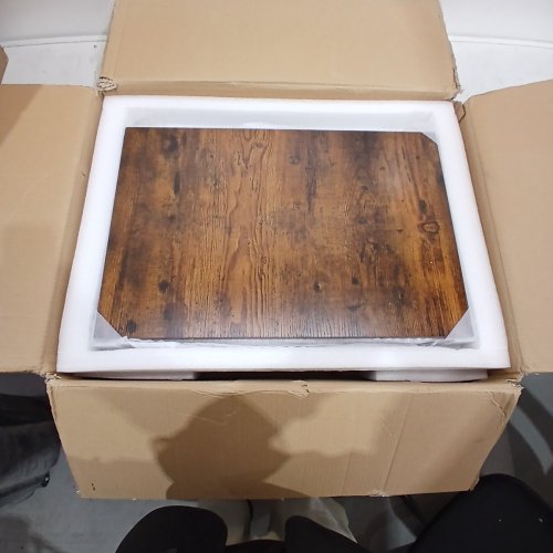 VASAGLE ELECTRIC HEIGHT ADJUSTABLE STANDING DESK - RUSTIC BROWN AND BLACK (MODEL: LS314KD02) image 3