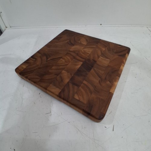 IRONWOOD CHARLESTON END GRAIN BOARD CHEF'S CUTTING BOARD - 14" X 14" X 1.25" - ACACIA WOOD image 2