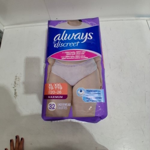 32PK ALWAYS DISCREET ADULT WOMEN INCONTINENCE UNDERWEAR, DOUBLES AS POSTPARTUM UNDERWEAR, SIZE XL - UP TO 100% BLADDER LEAK PROTECTION image 2