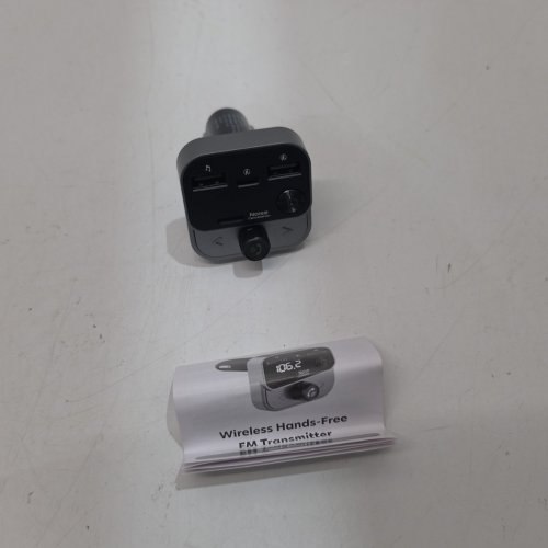 JUST WIRELESS CAR BLUETOOTH FM TRANSMITTER WITH USB-C AND USB-A PORTS - 30W - SILVER/BLACK (MODEL: 20088) image 2