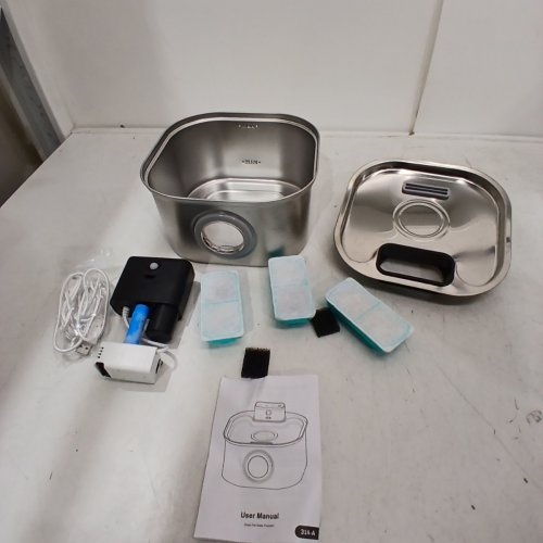 WIRELESS AUTOMATIC RECHARGABLE SENSOR PET WATER FOUNTAIN - 3.2 L - STAINLESS STEEL image 4