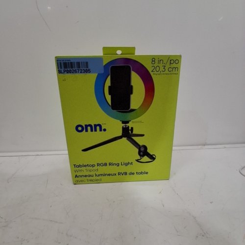 ONN. BLUETOOTH RGB RING LIGHT WITH 20 LIGHT MODE SETTINGS - 8" - BLACK image 4