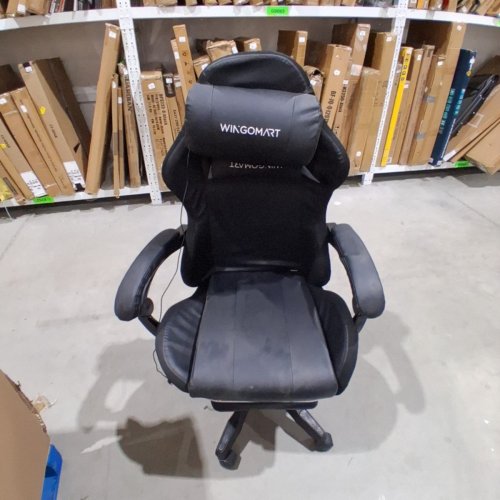 WINGOMART HIGH-BACK GAMING CHAIR WITH RGB LED LIGHT AND FOOTREST - BLACK image 2