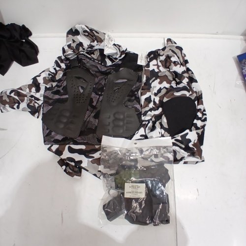 6PC BOYS WINTER SOLDIER COSTUME - LARGE 10/12 - GRAY/WHITE CAMOUFLAGE image 2