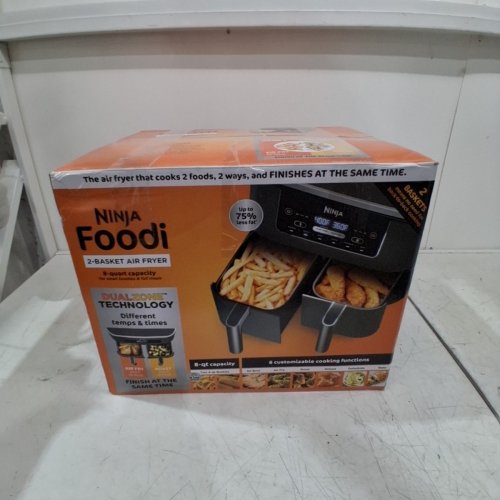 NINJA FOODI 6-IN-1 MATCHCOOK DUAL BASKET AIR FRYER - 8QT. TOTAL CAPACITY - BLACK (MODEL: DZ201) image 9
