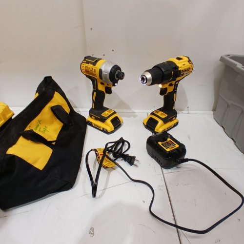 5PC DEWALT 20V MAX BRUSHLESS CORDLESS COMPACT DRILL/DRIVER AND IMPACT DRIVER WITH CARRYING CASE, 2 BATTERIES COMBO KIT (MODEL: DCK277C2) image 4