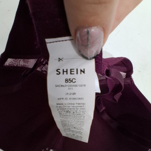WOMEN'S SHEIN LACE BRA - 85C/38C - BURGUNDY image 3