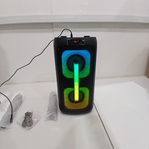 3PC GESNADA PORTABLE KARAOKE BLUETOOTH SPEAKER WITH 2 WIRELESS MICROPHONES - 60W - BLACK (MODEL: K68) image 3