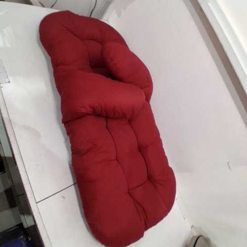 MULTIUSE PADDED PILLOW/LOUNGER WITH ARMS - 46" X 22" - RED image 2
