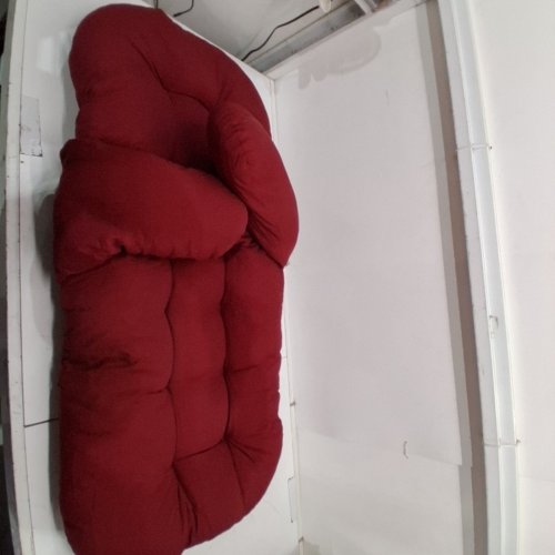 MULTIUSE PADDED PILLOW/LOUNGER WITH ARMS - 46" X 22" - RED image 3