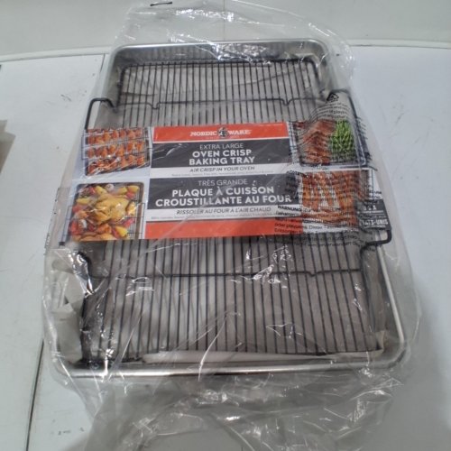 2PC NORDICWARE ALUMINUM OVEN CRISP BAKING SHEET WITH TRAY - 21.1" X 15" (MODEL: 35702CTC) image 5