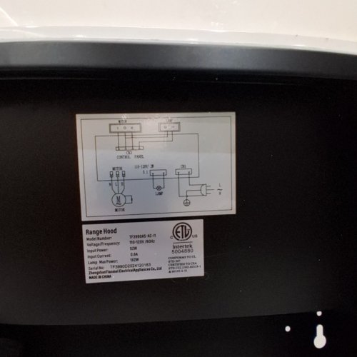 ZOMAGAS UNDER CABINET DUCTED/DUCTLESS VENT RANGE HOOD WITH 2 SPEEDS AND ROCKER BUTTON CONTROL - 36" - BLACK - (MODEL: TF3990A5-AC-I1) image 4