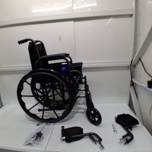 MEDLINE GUARDIAN K1 WHEELCHAIR - 16" SEAT - 300LB CAPACITY - BLACK (MODEL: K1166N22S) image 2