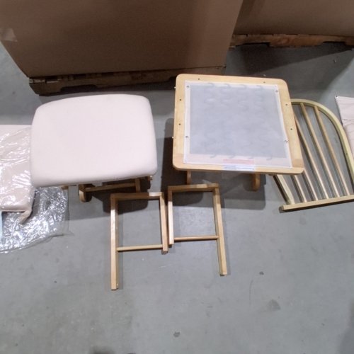STORKCRAFT HOOP GLIDER AND OTTOMAN - 39.96" X 30.31"; OTTOMAN 19.69" X 15.35" X 14.37" - NATURAL AND PINK - (MODEL: 06550-665-DF) image 5