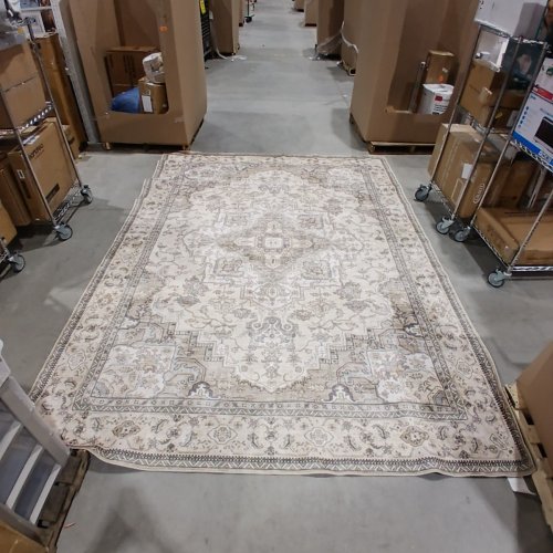 ELEGANT RUGS VINTAGE TRADITIONAL AREA RUG FOR LIVING ROOM LARGE CARPET-MACHINE WASHABLE - 8FT X 10FT - CREAM, BEIGE, AND GRAY image 3