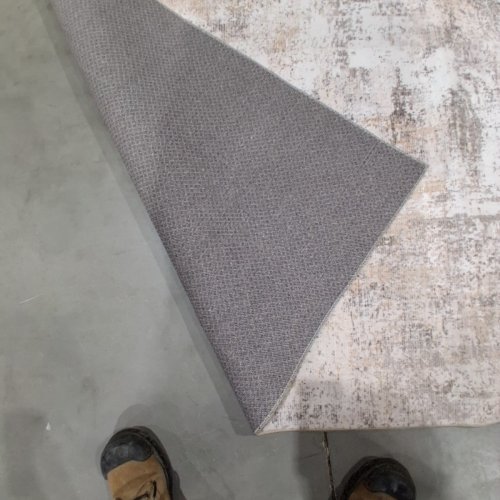 BERTHMEER MODERN ABSTRACT NON-SLIP WASHABLE DISTRESSED FARMHOUSE AREA RUG -5FT X 7FT - BEIGE image 3