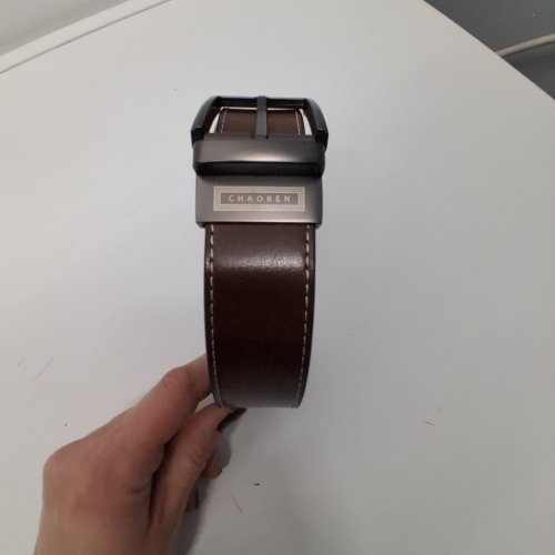 YOETEY MENS BELT 1 PACK - 1 3/8" LEATHER REVERSIBLE BELT- BROWN/BLACK image 2