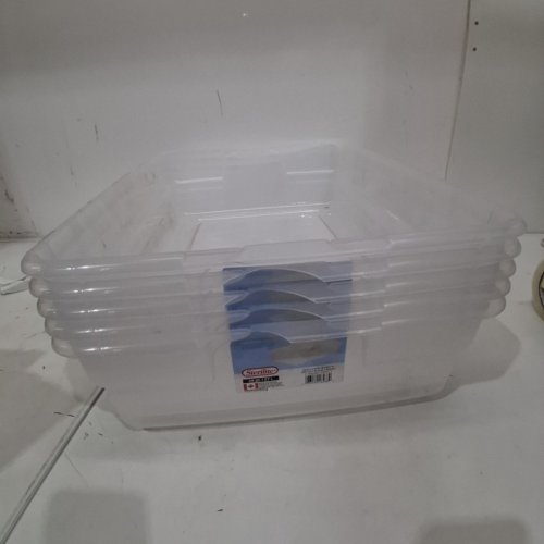 5PK STERILITE PLASTIC STORAGE BOX - 28 QT - CLEAR image 2