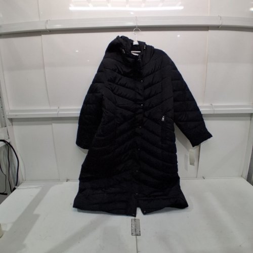 WOMEN'S MADDEN GIRL PLUS SIZE LONG CHEVRON PUFFER JACKET - 1X - BLACK (STYLE: OPJ105EC) image 2