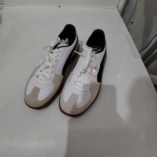 WOMENS PUMA PALERMO LEATHER SNEAKER - SIZE 9 - WHITE/GREY image 2