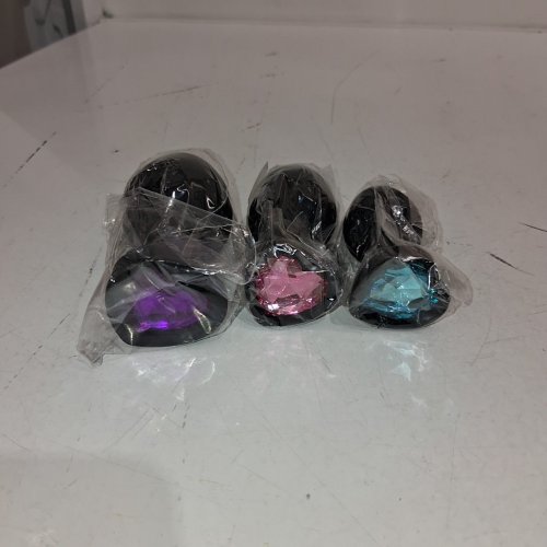 3PC ADULT ANAL TRAINER BUTT PLUG TOYS - ASSORTED SIZES- BLACK image 2