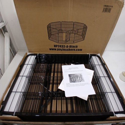 BESTPET 8-PANEL HEAVY DUTY PET PLAYPEN - OUTDOOR OR INDOOR EXERCISE PEN FOR PETS, DOGS - 24" X 32" EACH - BLACK (MODEL: HP2432-8-BLACK) image 2