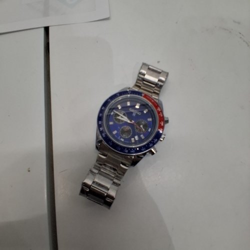 MENS SEIKO PROSPEX SPEEDTIMER CHRONOGRAPH WATCH - 45 MM- STAINLESS STEEL / SILVER AND BLUE (MODEL: 292776 image 3