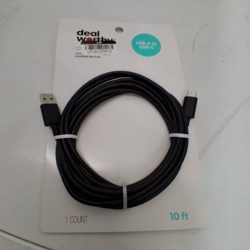 DEALWORTHY USB-A TO USB-C CHARGING CABLE - 10FT - BLACK image 2