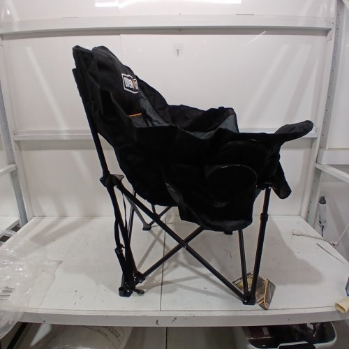 OVERMONT OVERSIZED FOLDING CAMPING CHAIR FULLY PADDED WITH COOLER POCKET - 39" - GREY image 4
