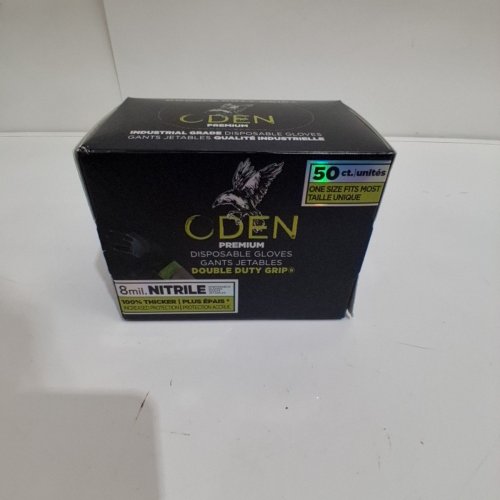 50PK ODEN INDUSTRIAL GRADE HEAVY DUTY 8MIL DISPOSABLE NITRILE GLOVES - ONE SIZE FITS MOST - BLACK (MODEL: HG-3685) image 3