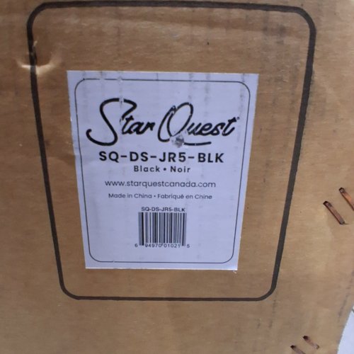 5PC STARQUEST JUNIOR-SIZED DRUM KIT WITH 16" BASS, DRUMSTICKS, SNARE, CYMBAL, TOM & ADJUSTABLE STOOL - 17.72" X 17.72" X 13.78" - METALLIC BLACK (MODEL:SQ-DS-JR5-BLK) image 5