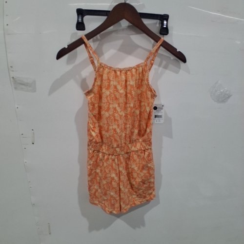 GIRLS' GAP FLORAL ROMPER - MEDIUM (7-8) - ORANGE image 2