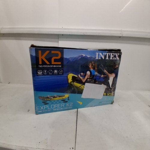 INTEX EXPLORER K2 2-PERSON INFLATABLE KAYAK SET WITH ALUMINUM OARS & PUMP - YELLOW (MODEL: 68307EP) image 10