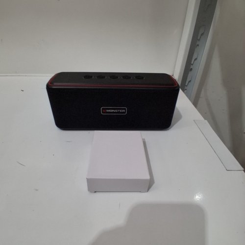 MONSTER SHOCK PLUS PORTABLE BLUETOOTH SPEAKER - BLUETOOTH 5.4 30W DUAL SPEAKER - DEEP BASS - 15H PLAYTIME - AUX/TF CARD SUPPORT - IPX6 WATERPROOF - BLACK/RED image 3