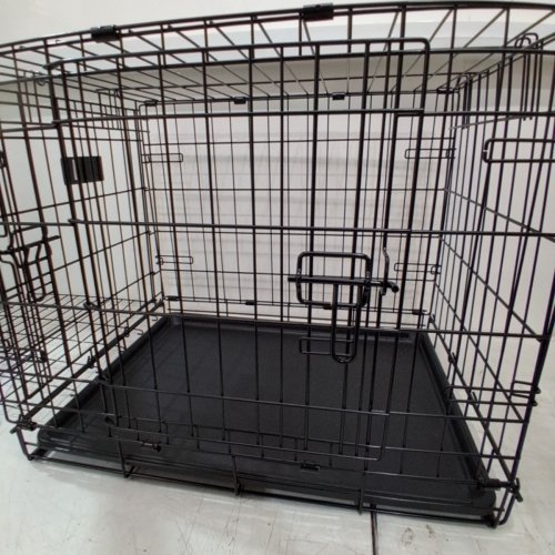 MIDWEST HOMES FOR PETS ICRATE METAL DOUBLE DOOR PET CRATE WITH DIVIDER PANEL AND FLOOR PAN - 24" L X 18" W - 19" H - BLACK (MODEL: 1524DD) image 5