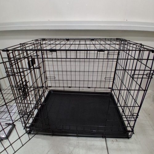 MIDWEST HOMES FOR PETS ICRATE METAL DOUBLE DOOR PET CRATE WITH DIVIDER PANEL AND FLOOR PAN - 24" L X 18" W - 19" H - BLACK (MODEL: 1524DD) image 6