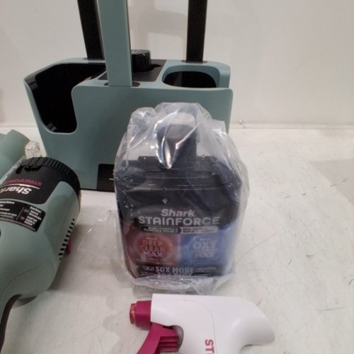 SHARK STAINFORCE CORDLESS HANDHELD CARPET/UPHOLSTERY STAIN CLEANER - BLUE\GREEN (MODEL: HX101C) image 5
