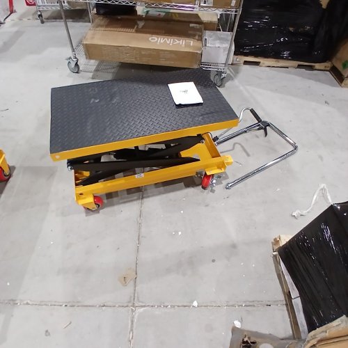 HYDRAULIC MANUAL LIFT CART TABLE - 36" X 20" LIFT HEIGHT 59" - 77OLBS WEIGHT CAPACITY - YELLOW (MODEL: TFD35) image 3