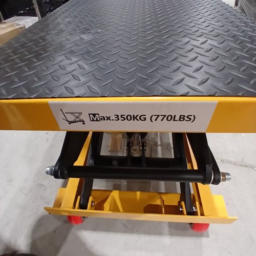 HYDRAULIC MANUAL LIFT CART TABLE - 36" X 20" LIFT HEIGHT 59" - 77OLBS WEIGHT CAPACITY - YELLOW (MODEL: TFD35) image 5