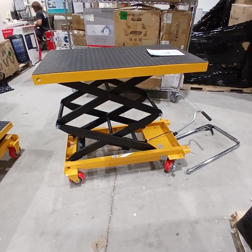 HYDRAULIC MANUAL LIFT CART TABLE - 36" X 20" LIFT HEIGHT 59" - 77OLBS WEIGHT CAPACITY - YELLOW (MODEL: TFD35) image 8