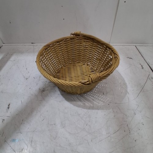 SPRITZ WOVEN PLASTIC EASTER BASKET - 12" - TAN (STYLE: T1275) image 2