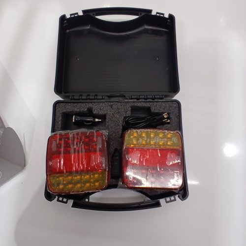 2PK ECOMAID WIRELESS LED MAGNETIC TRAILER LIGHTS - 100FT RANGE - RED/YELLOW image 2