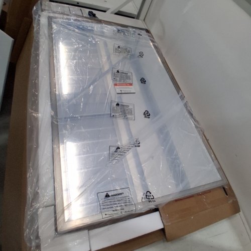METAL SQAURE WALL MIRROR 47" X 24" - BRUSHED NICKEL image 2