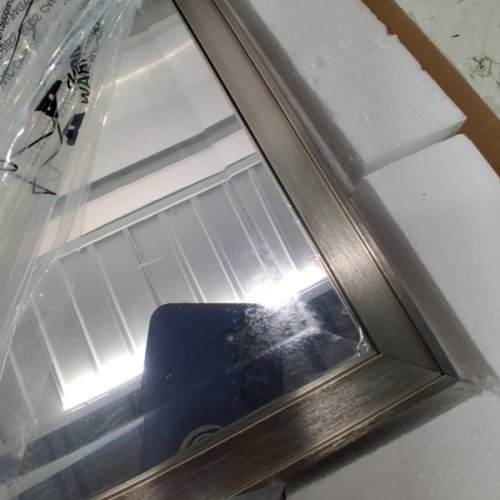 METAL SQAURE WALL MIRROR 47" X 24" - BRUSHED NICKEL image 4