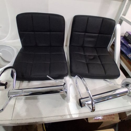 2PK LENNOX FURNITURE ADJUSTABLE HEIGHT BARSTOOL WITH PADDED SEAT AND 360° SWIVEL - 38"-46" - BLACK (MODEL: WH-6009C/YB-628) image 4