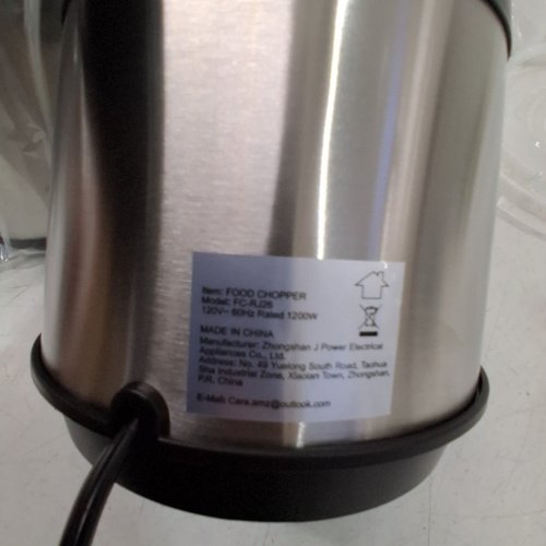 PROFESSIONAL STAINLESS STEEL ELECTRIC FOOD CHOPPER 1200W, 120 V - 6 L - BLACK image 4