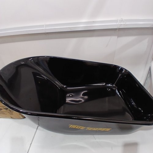 TRUE TEMPER STEEL TRAY WHEELBARROW WITH TIRE & STEEL HANDLES - COVERS 6 CU. FT - BLACK (MODEL: R6STFFEC) image 2