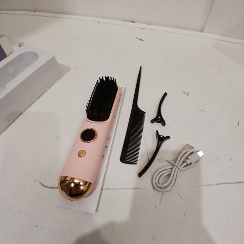 MGE MINI CORDLESS TRAVEL HAIR STRAIGHTENER BRUSH - 9 HEAT SETTINGS - PINK/ROSE GOLD (MODEL: MGE-031) image 3