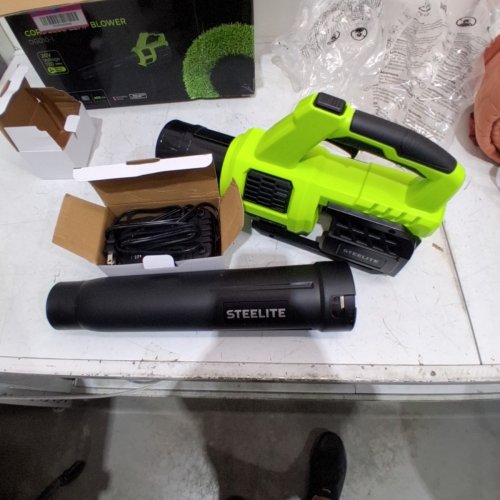 STEELITE CORDLESS LEAF BLOWER WITH 4.0AH BATTERY AND FAST CHARGER - 12V - GREEN\BLACK - (MODEL: DG010-1) image 3